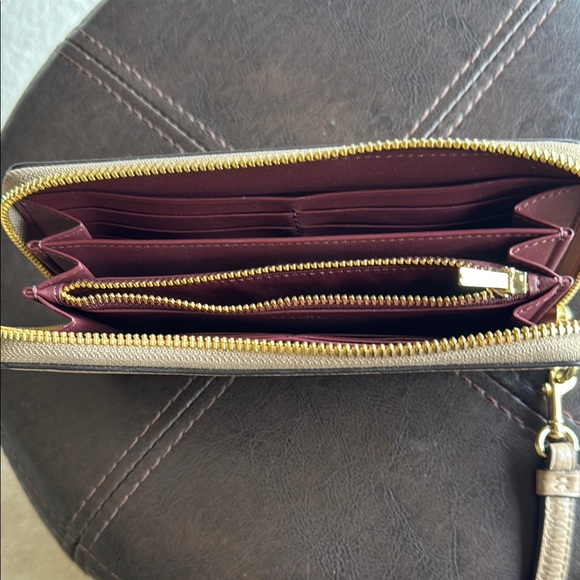 Coach Tan Pebbled Leather Wristlet Clutch - Picture 2 of 9